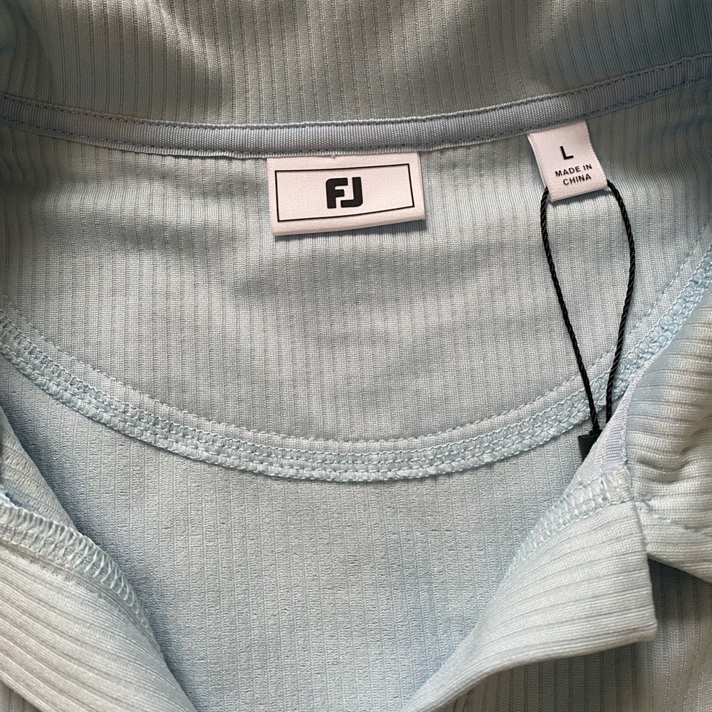 Fabletics Light Blue Ribbed Sleeveless Polo Tank - Picture 2 of 4